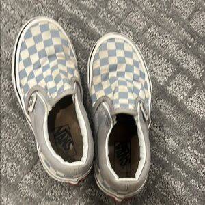 Vans Blue and White Checkerboard Sneakers Slip-On Canvas